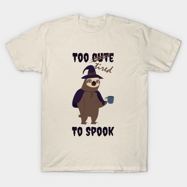 Halloween Sloth witch T-Shirt by LittleAna